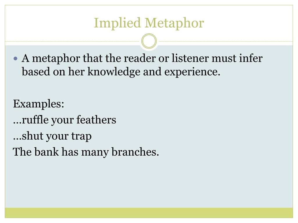 Examples Of Implied Metaphor In Poetry