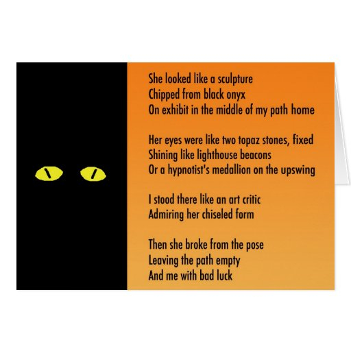 Halloween Metaphor Poem Card Black Cat Zazzle