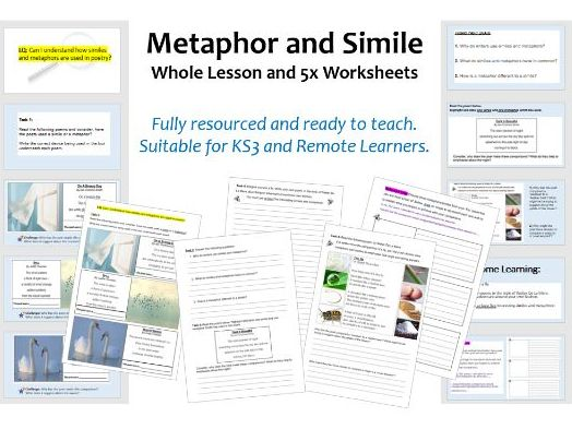 Metaphor And Simile Lesson KS3 Poetry Teaching Resources