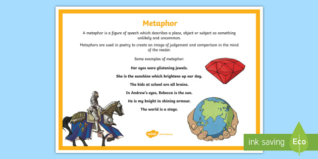Metaphor Example Display Poster For Kids Poetry Year 3 6