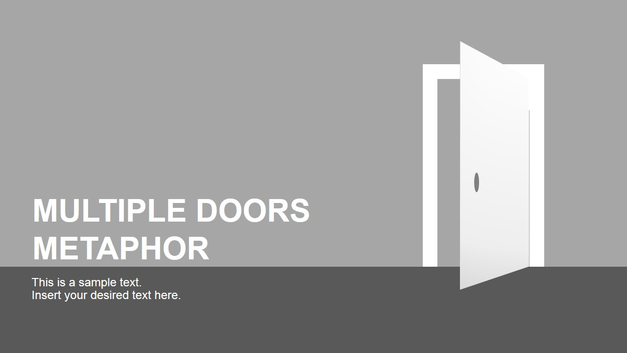 Multiple Doors Metaphor Free PowerPoint Template SlideModel