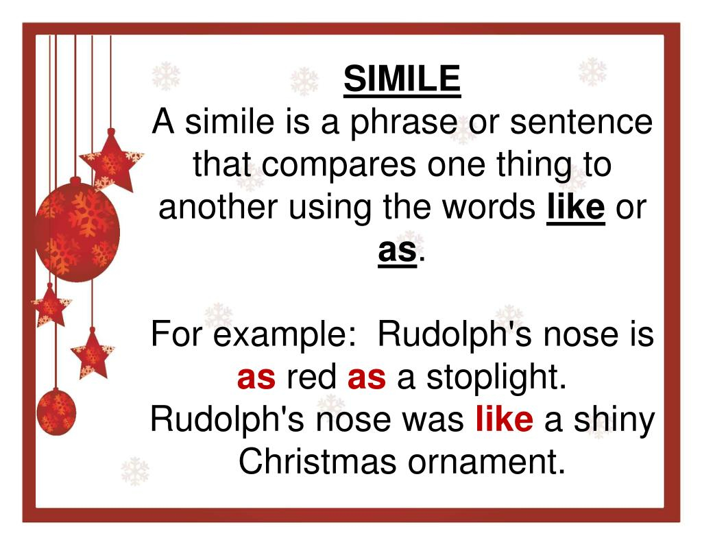 PPT CHRISTMAS SIMILES METAPHORS PowerPoint 