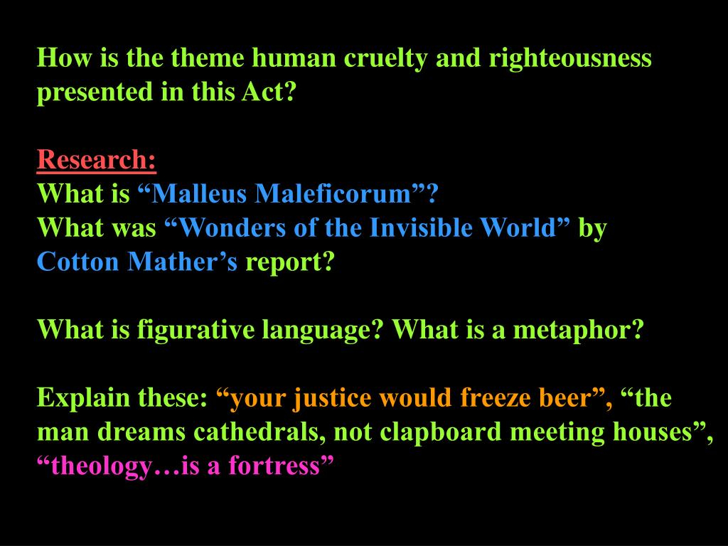 PPT The Crucible Questions Literary Terms And Debate 