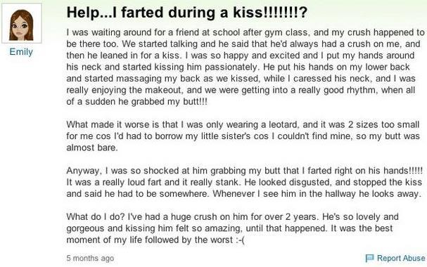 Yahoo Answers Fart During A Kiss Runt Of The Web